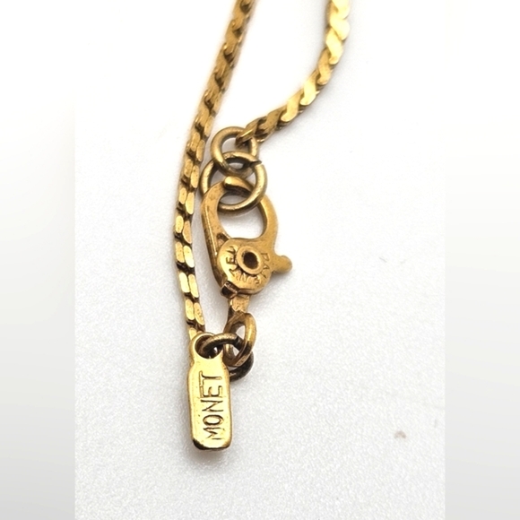 Vintage Monet gold lariat necklace - Picture 7 of 7